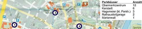 Stadtplan mit Parkplatzmakierung 1