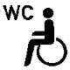 WC für Rollstuhlfahrer voll zugänglich